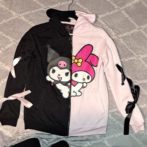 Hot Topic Sanrio My Melody Kuromi Split Hoodie